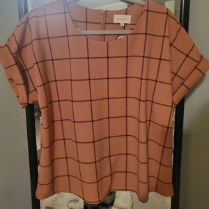 Melloday pink windowpane top